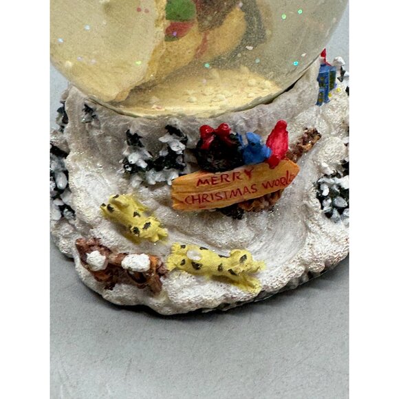 Merry Christmas world Winter Musical Snow Globe Santa Children Figurines READ - Picture 4 of 6